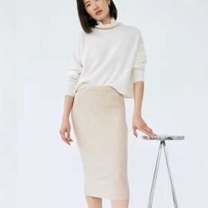 babaton traverse skirt in heather whitecap grey